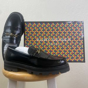 NIB Kurt Geiger Leather Carnaby Chunky Loafers, size EU 39 or US 8.5